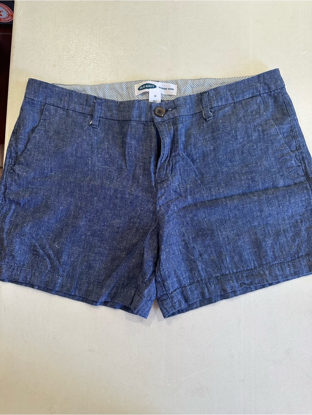 Old Navy Navy Blue Linen-Blend Women's Shorts